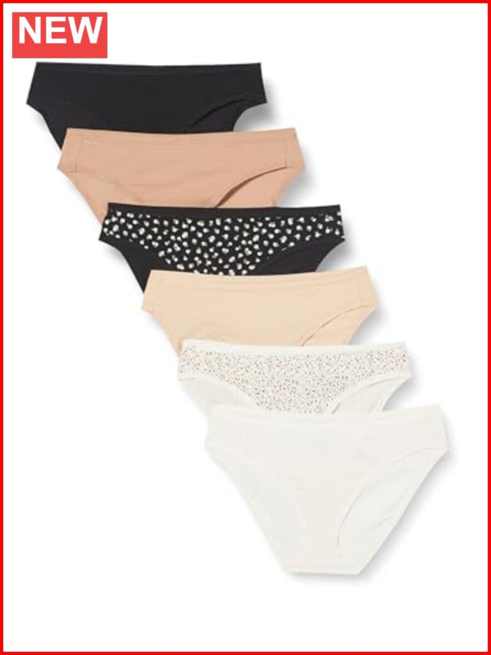 Cotton Spandex Bikini Brief Panties Low Hip Full Back Coverage